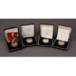 FOUR PIEDFORT £2 SILVER PROOF COINS, comprising: 1997, 1998, 1999 (Rugby World Cup) and 2004 (