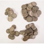 SELECTION OF GEORGE VI SILVER COINAGE to include; 46 HALF CROWN COINS of which six are (VF), 16