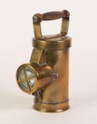 THE C.E.A.G BRASS CASED MINERS INSPECTION LAMP, type BE having screw off front lens retaining the