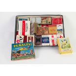 APPROXIMATELY 34 CARD GAMES and packs of vintage playing cards, including 'Lexicon', 'Happy