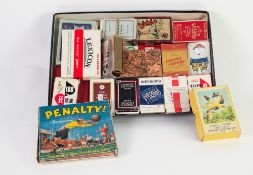 APPROXIMATELY 34 CARD GAMES and packs of vintage playing cards, including 'Lexicon', 'Happy