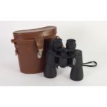 *PAIR OF ZENNOC MODERN RUBBER CLAD BINOCULARS 8-24x50 magnification, in an earlier BROWN LEATHER