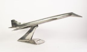 COMPULSION GALLERY LTD. LIMITED EDITION CAST PEWTER LARGE DISPLAY MODEL OF CONCORDE, on angled