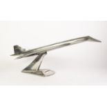 COMPULSION GALLERY LTD. LIMITED EDITION CAST PEWTER LARGE DISPLAY MODEL OF CONCORDE, on angled
