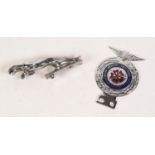 JAGUAR CAR CHROMIUM PLATED MASCOT, numbered 7/24265/3WBB, 2 3/4" (7cm) long and a 'LANCASHIRE COUNTY