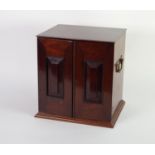 CIRCA 1920's MAHOGANY COIN COLLECTORS CABINET, pair framed fielded panel doors enclosed ten full