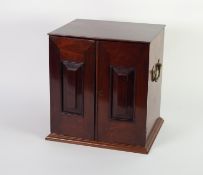 CIRCA 1920's MAHOGANY COIN COLLECTORS CABINET, pair framed fielded panel doors enclosed ten full