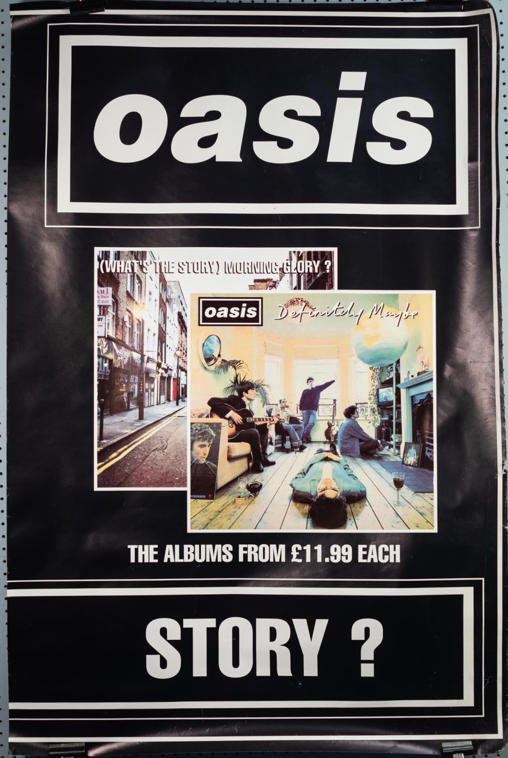 OASIS BRITPOP MEMORABILIA. PROMOTIONAL three poster set for OASIS the whole story? Advertising there