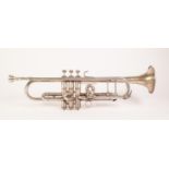 ELKHART U.S.A. CIRCA 1930's THE BUESCHER 'TRUE TONE' CHROMIUM PLATED TRUMPET, in original green