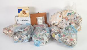 LARGE PLASTIC TUB CONTAINING PACKETS OF ALL WORLD STAMPS 'off paper'