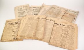 EIGHT NINETEENTH CENTURY BROADSHEET NEWSPAPER PUBLICATIONS VARIOUS to include; The Leeds Mercury