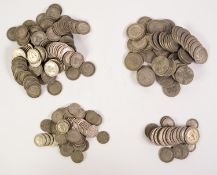 GOOD SELECTION OF GEORGE V SILVER COINAGE TO INCLUDE; 64 FLORINS, with six (VF) and one (EF)