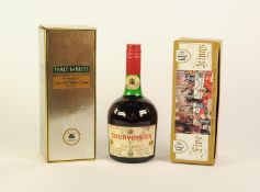 70cl BOTTLE OF THREE BARRELS - OLD FRENCH BRANDY V.O.S.P. with screw top in carton, 65cl BOTTLE OF
