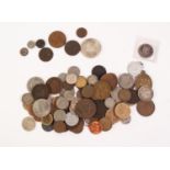 SELECTION OF MAINLY MID TWENTIETH CENTURY WORLD COINS but includes U.S.A. one cent copper coin