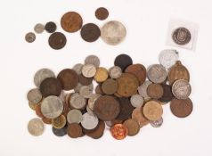 SELECTION OF MAINLY MID TWENTIETH CENTURY WORLD COINS but includes U.S.A. one cent copper coin