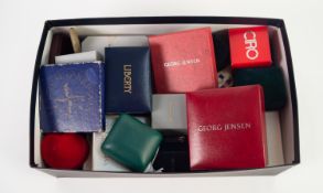 QUANTITY OF JEWELLERY BOXES, some named, viz Georg Jensen, Liberty, Ciro