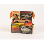 CORGI No261 JAMES BOND'S ASTON MARTIN, gold body (metal roof), James Bond at the wheel, secret