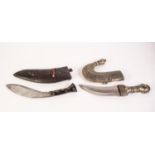 MIDDLE EASTERN YEMEN JAMBIYA with typical curved steel short double edge blade, decorated in