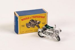 LESNEY MODELS OF YESTERYEAR SERIES 1 - 75 Y 8-2 SUNBEAM MOTOR CYCLE AND SIDECAR, chrome plated