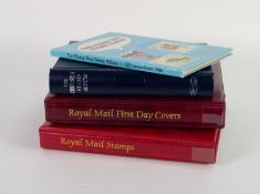 CARDBOARD BOX CONTAINING A RED STOCKBOOK OF GB MINT AND USED, a binder of first day covers plus