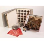 COLLECTION OF NINETEENTH CENTURY AND LATER MAINLY COPPER PRE-DECIMAL COINAGE, part housed in a