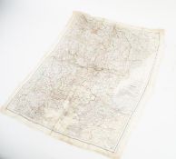 WORLD WAR II PRINTED ON SILK 1:2,000,000 SCALE MAP, showing Hungary, Yugoslavia, Baltic Sea and