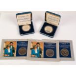 TWO ROYAL MINT SILVER PROOF COMMEMORATIVE COINS 'THE MARRIAGE OF CHARLES AND DIANA 1981' each 28.