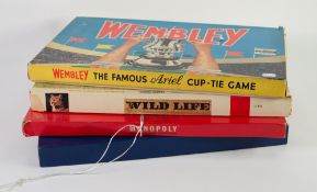 FOUR BOXED BOARD GAMES, viz an Ariel game, Wembley - Spears, Wild Life, Rolaire and Monopoly (4)