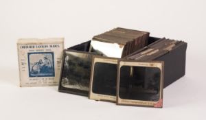 EARLY TWENTIETH CENTURY BOXED SET OF EIGHT 'JUNIOR LECTURERS SERIES' COLOURED LANTERN SLIDES,