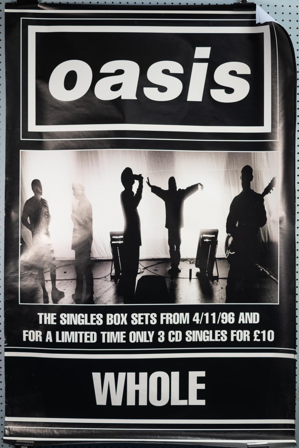 OASIS BRITPOP MEMORABILIA. PROMOTIONAL three poster set for OASIS the whole story? Advertising there - Image 2 of 3