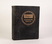 OLDHAM LIGHTMETER SERVICE ALBUM OF ADVERTISING PIECES AND LEAFLETS, showing range of products