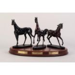 AFTER GILL PARKER BRONZES THREE OF THE ORIGINS OF CHAMPIONS RESPECTIVELY BYERLEY TURK, DARLEY ARABIA