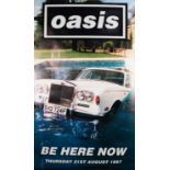OASIS BRITPOP MEMORABILIA. 3 IDENTICAL PROMOTIONAL POSTERS for the release of BE HERE NOW,