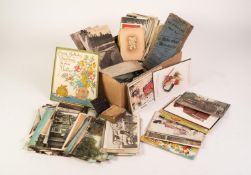 SELECTION OF EARLY TWENTIETH CENTURY AND LATER LOOSE POST AND GREETINGS CARDS, with selection of