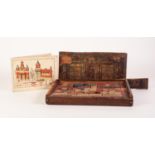 EARLY TWENTIETH CENTURY BOXED SET OF GERMAN CHILD'S COLOURED STONEWARE BUILDING BRICKS, with