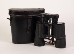 PROBABLY GERMAN MILITARY ISSUE BINOCULARS, stamped makers mark bmk - Dienstglas 7 x 50 95539 black