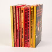 NINE MANCHESTER UNITED FOOTBALL BOOKS EDITED BY DAVID MEEK, NO.s 1, 2, 4, 7 and 8 (with dust