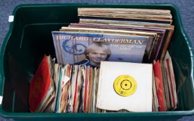 VINYL RECORDS, SINGLES, ALBUMS. A collection of 45rpm singles, various artists and genre to