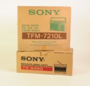 VIRTUALLY MINT AND BOXED VINTAGE SONY SOLID STATE PRESET TUNING AIRCRAFT BAND PORTABLE RADIO,