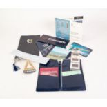 CONCORDE PASSENGERS BLUE PLASTIC FLIGHT FOLDER FROM BRITISH AIRWAYS 2nd JUNE 1977, containing;