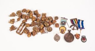 COLLECTION OF BUTTONS AND BADGES RELATING TO THE YORK AND LANCASTER REGIMENT, including; Tiger and