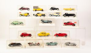 EIGHTEEN SOLIDO AGE D'OR MINT AND BOXED DIE CAST CLASSIC AND VINTAGE CARS, each in hard plastic