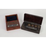 L. OERTLING, LONDON, LABORATORY SCALE WEIGHTS in fitted mahogany box and a GRIFFIN & TATLOCK