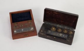 L. OERTLING, LONDON, LABORATORY SCALE WEIGHTS in fitted mahogany box and a GRIFFIN & TATLOCK