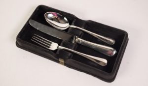 VAN KEMPEN AND BERGER, HOLLAND TRIO OF CONTINENTAL SILVER TABLE CUTLERY, in Old English Pattern