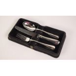 VAN KEMPEN AND BERGER, HOLLAND TRIO OF CONTINENTAL SILVER TABLE CUTLERY, in Old English Pattern