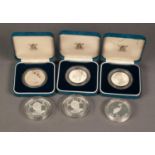 SIX ENCAPSULATED SWAZILAND 25 EMALANGENI ?DIAMOND JUBILEE? SILVER PROOF COINS, 1981, three in cases,