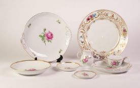 SEVENTEEN PIECES OF FORSTENBERG-WEST GERMANY PORCELAIN, printed design of pink rose on a stem