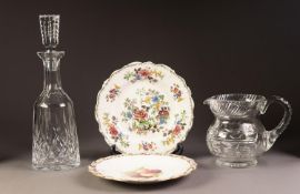 EARLY VICTORIAN STAFFORDSHIRE POTTERY PLATE, transfer printed and enamellked with distinctive floral