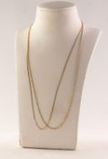 9ct GOLD FINE FANCY LINK CHAIN NECKLACE, 18in (46cm) long and a 9ct GOLD SNAKE LINK FINE NECKLACE,